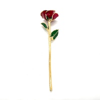 The Eternity Rose Red Glazed 24K Gold Trimmed Natural Rose Gift with Display Box