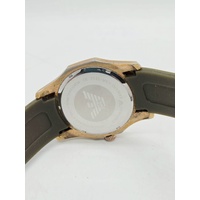 Emporio Armani AR-3332 Unisex Gold Toned Muted Green Strap Analogue Watch