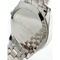 Calvin Klein Mens Quartz Watch K4N211 Silver Steel Black Dial Boxed