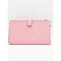 Michael Kors Jet Set Large Pink Leather Double Zip Phone Wallet Wristlet