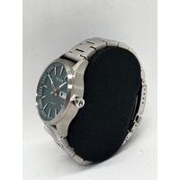 NIXON Sentry Solar Stainless Steel Silver Jasper 40mm Watch 10ATM