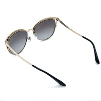 BVLGARI BV6083 2018/8G Womens Cat Eye Sunglasses Black Pale Gold Grey Italy