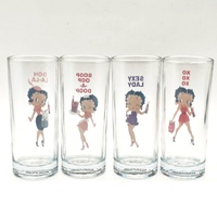 Coca-Cola Betty Boop Tumbler Glasses Set of 4 Retro Style Collectible