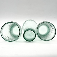 Coca-Cola Set of 3 Vintage Pebble Green Drinking Glasses 450ml Tumblers