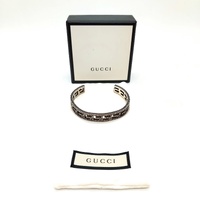 Gucci Square G Cuff Bracelet Aged Sterling Silver AG925 Italy with Box Papers