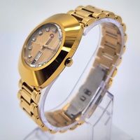 Vintage Rado DiaStar Automatic Mens Watch Gold Dial Day Date 648.0413.3 Swiss