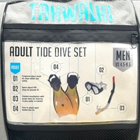 Tahwalhi Adult Tide Dive Set Men US 4.5-8.5 Snorkel Mask Fins Bag