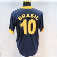 Salada De Cores Brasil Football Shirt #10 Jersey Blue Yellow Large