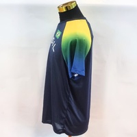 Braziline Brasil Soccer Shirt Mens Large Navy Blue Green Yellow Jersey