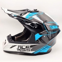 Acerbis Steel Carbon Motocross Helmet Blue White Offroad Dirt Bike XL
