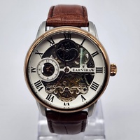 Thomas Earnshaw Longitude Automatic Skeleton Watch Brown Leather Band