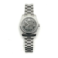 Seiko NH35A Mod Automatic Watch Datejust Style Grey Roman Dial Custom