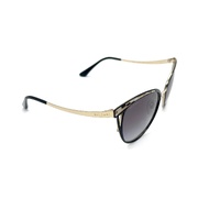 BVLGARI BV6083 2018/8G Womens Cat Eye Sunglasses Black Pale Gold Grey Italy