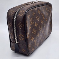 Louis Vuitton Monogram Trousse De Toilette Brown Canvas Cosmetic Bag + COA
