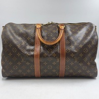 Louis Vuitton Keepall 45 Monogram Canvas Duffle Travel Bag Brown + COA