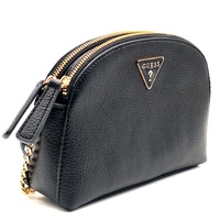 Guess Noelle Double Zip Camera Crossbody Bag Black Gold Hardware
