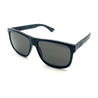 Gucci GG0010S 001 58mm Black Square Sunglasses Signature Stripe with Case