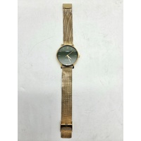 Casio Mens Gold Watch Green Dial Stainless Steel Mesh Analogue MTP-VT01G