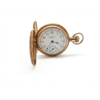 American Waltham Vintage 14K Gold Pocket Watch 1897 Antique Hunter Case