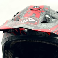 RXT A-727 Shotgun Moto Motocross Helmet Red Black Medium Off-Road MX SG