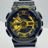 Casio G-Shock GA-110GB Analog Digital Display Mens Watch Black/Gold 20 Bar WR