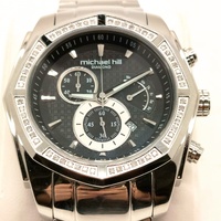 Michael Hill Mens 1/2 Carat Diamond Watch 9305 Chronograph Stainless Steel