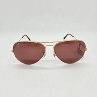 Ray-Ban RB3025 Aviator Large Metal Sunglasses Arista Gold Red Lens