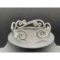 Ladies Sterling Silver Spiral Cuff Bangle (Brand New)