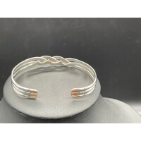 Unisex Sterling Silver Celtic Cuff Bangle (Brand New)