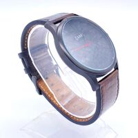 Carre Men’s Watch Analog Quartz Black Dial with Brown Leather Strap