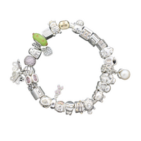 Ladies Pandora 925 ALE Charm Bracelet 26 Charms with 14K Gold Clasp Size: 20cm