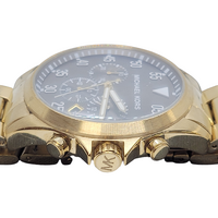 Michael Kors Gage Chronograph Black Dial Gold-Tone Stainless Steel Mens Watch