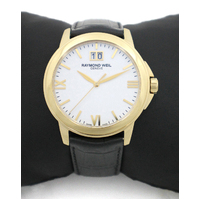 Raymond Weil Men's Tradition 39mm White Dial 18K Swiss Quartz Watch 5476-P-00307