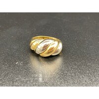 Ladies 18ct Two Tone Twist Design Ring (Pre-Owned)