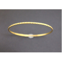 Ladies 21K Solid Yellow Gold Round Bangle Bracelet 7.4 Grams (pre-owned)