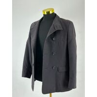 Mens Classic Black Oxford Style Peacoat Jacket Versatile Dress Coat Rare Find