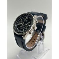 Citizen Chronograph Eco-Drive CA4500-83E Mens Black Dial Silver Leather Watch