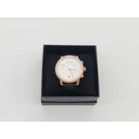Nordgreen Copenhagen Pioneer 40mm Rose Gold Chronograph Watch with Leather Band