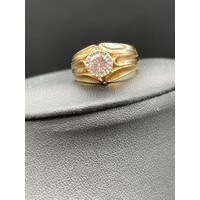 Ladies 18ct Yellow Gold Cubic Zirconia Ring Fine Jewellery Elegant Design