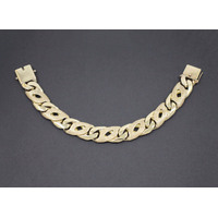 Men's 9K Solid Yellow Gold Birds Eye Link Chain Bracelet 143.6 Grams (pre-owned)
