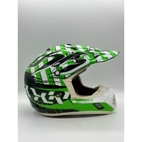 THH TX-12 Motocross Helmet Size L (Y) Strike White Green Off Road Bike