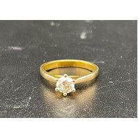 Ladies 18ct Yellow Gold Brilliant Cut Diamond Ring (Pre-Owned)