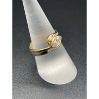 Ladies 18ct Yellow Gold Marquise Cut Diamond Ring (Pre-Owned)