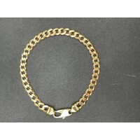 Men's 9ct Yellow Gold Curb Link Bracelet (Pre-Owned)
