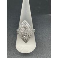 Ladies 18ct White Gold Diamond Cluster Ring Fine Jewellery 9.2 Grams Size UK R
