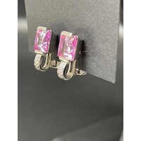 Ladies 9ct White Gold Clip On Earrings Elegant Comfortable Fine Jewellery
