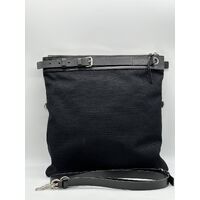 Yves Saint Laurent YSL Paris Canvas Tote Bag Detachable Strap GUS2E 1000 Black