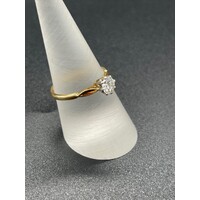 Ladies Solid 18ct Yellow Gold Diamond Ring Fine Jewellery 2.5 Grams Size UK P