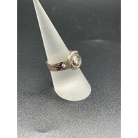 Ladies Solid 18ct White Gold Diamond Ring Fine Jewellery 8.4 Grams Size UK N