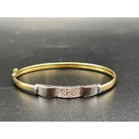 Ladies Solid 18ct Yellow Gold Oval Bangle Box Clasp Fine Jewellery 10.2 Grams 